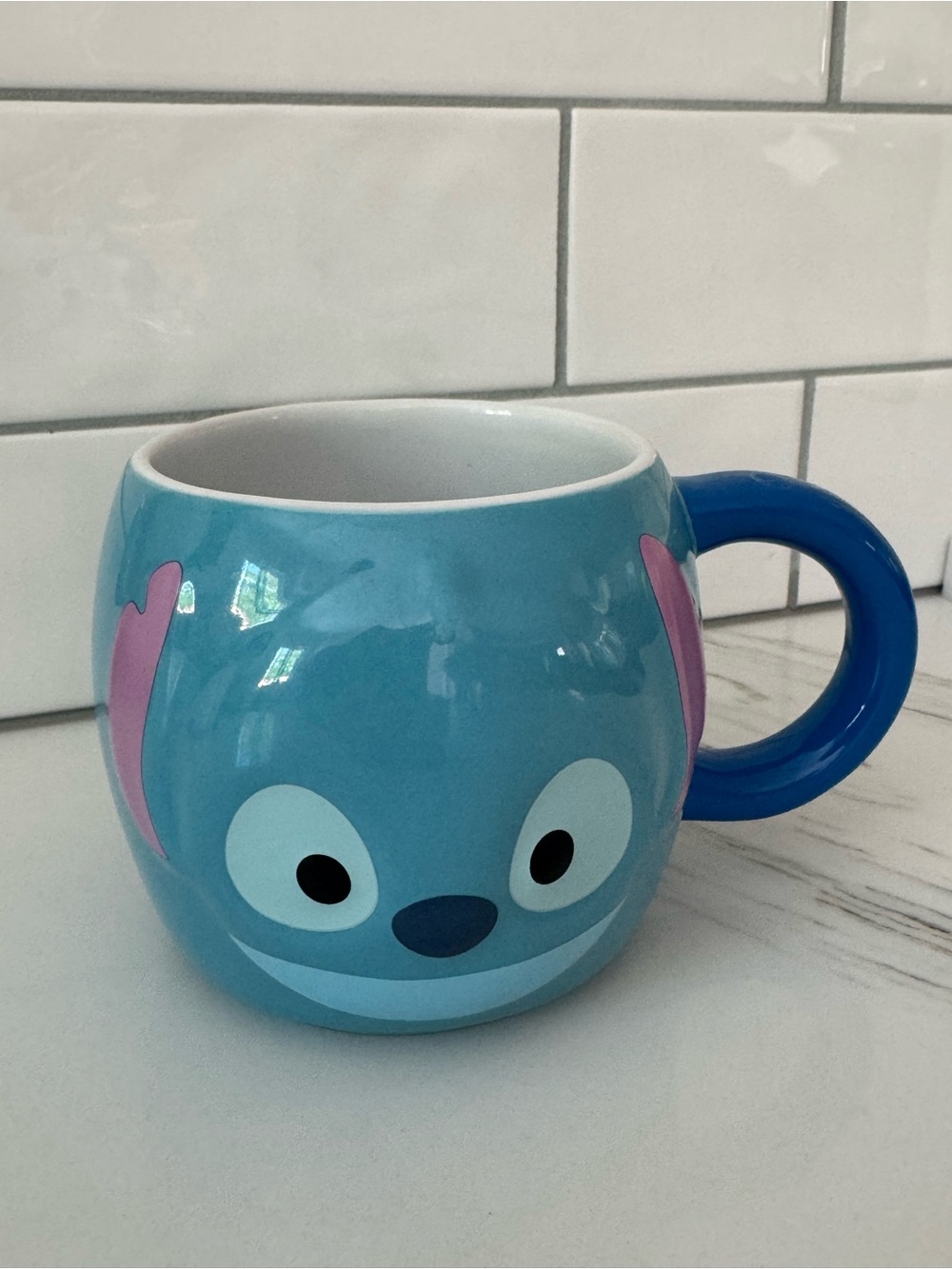 Disney Blue Stitch Character Mug with Pink Ear Details